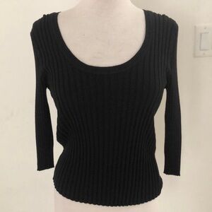 Apostrophe Petite Women knit top Round neck Black Size M(10-12)